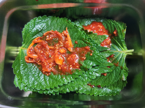 완성된 깻잎 김치