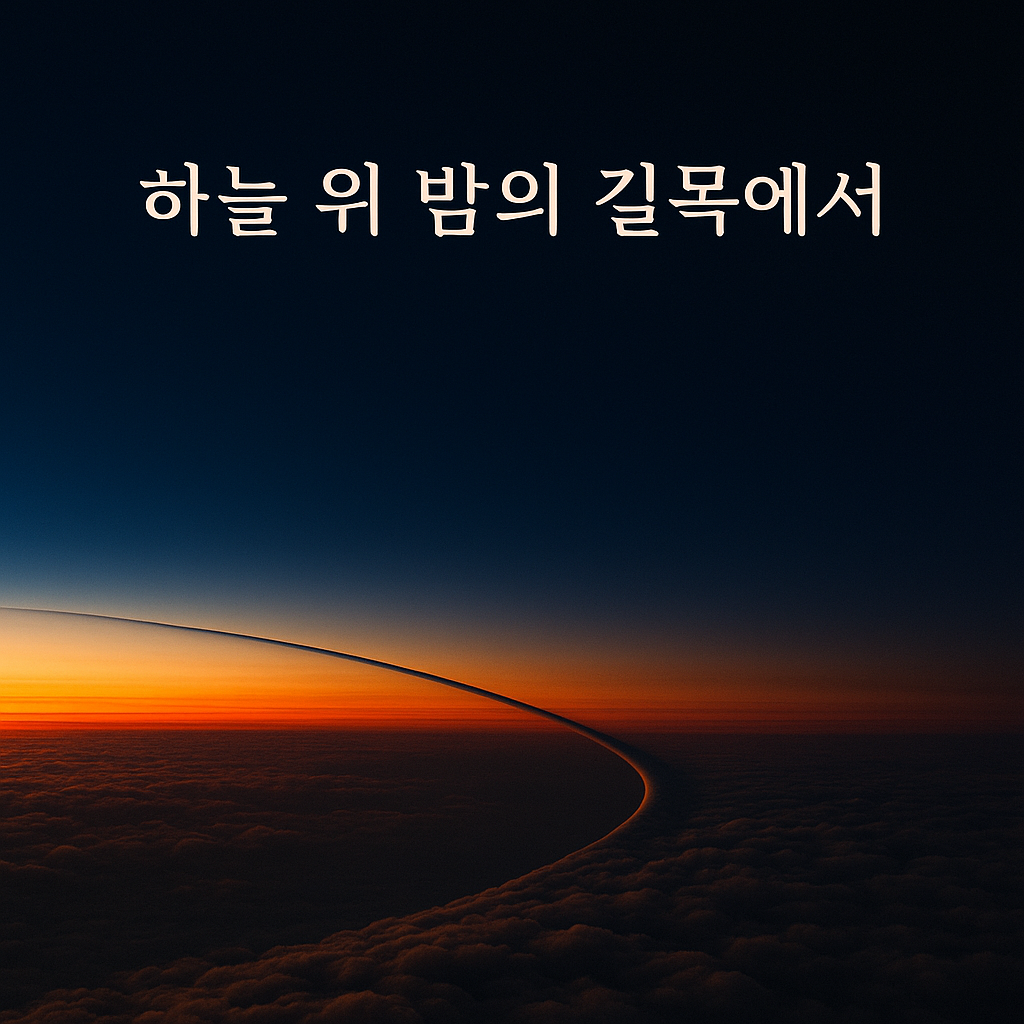 밤이 오는 길목에서 붉게 물든 하늘과 감색의 경계가 겹쳐지는 황혼 풍경