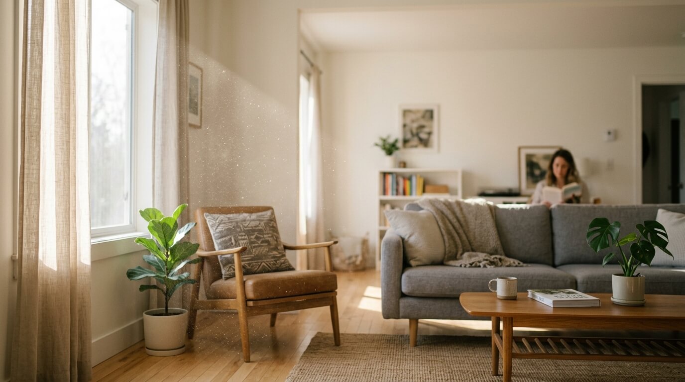 황사 다음날 실내 미세먼지 공중 부유 햇빛 봄 대청소