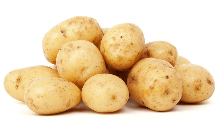 여러개의 감자가 모아 놓았다