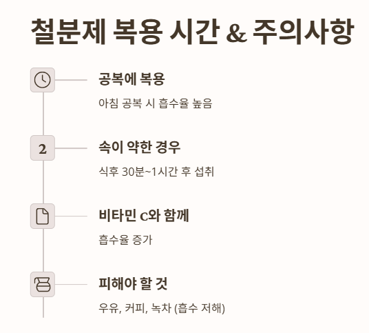 철분제 복용 시간 & 주의사항