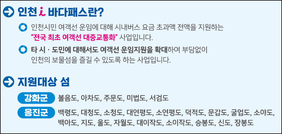 인천 여객선 할인
