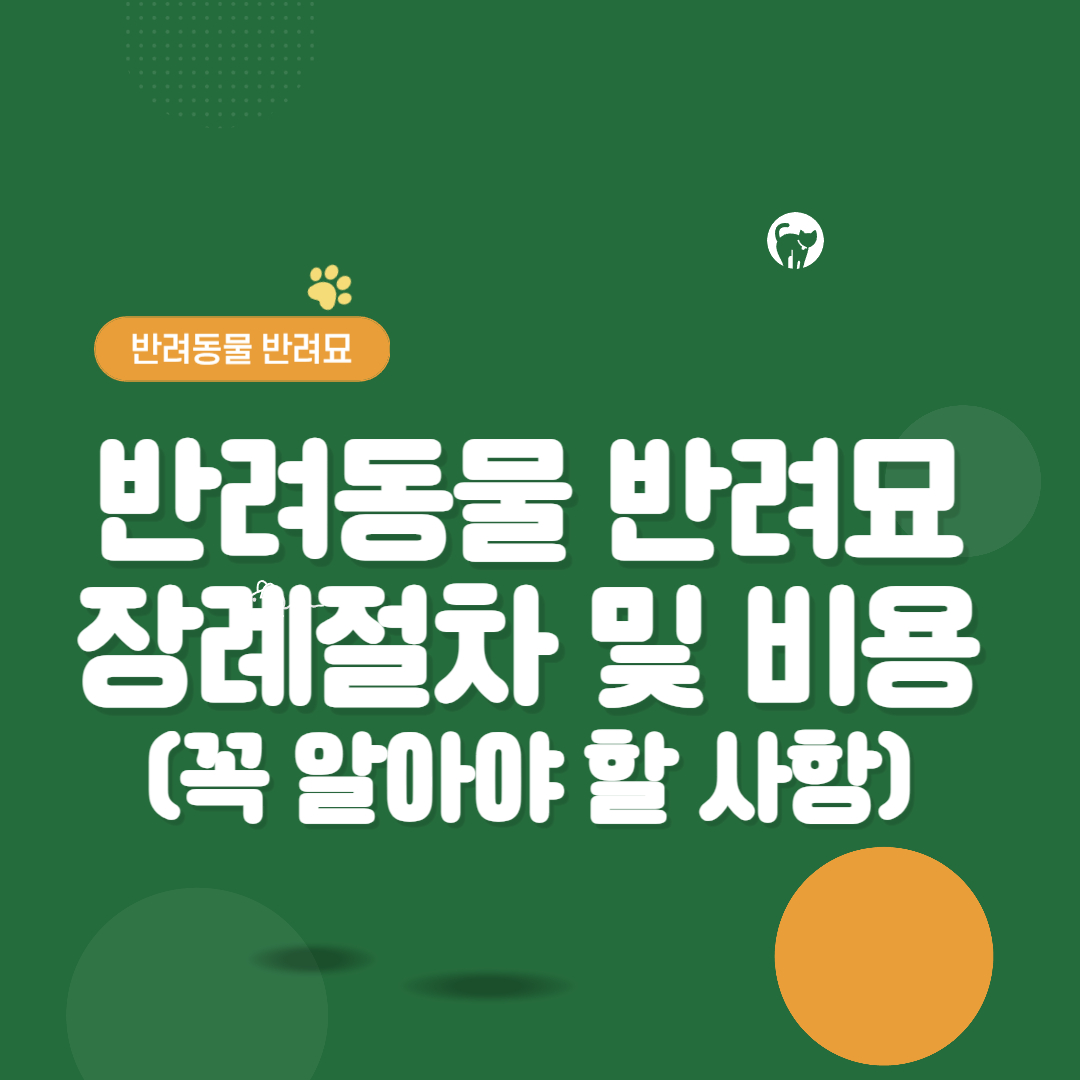 반려동물 반려묘 장례 절차 및 비용 꼭 알아야 할 사항