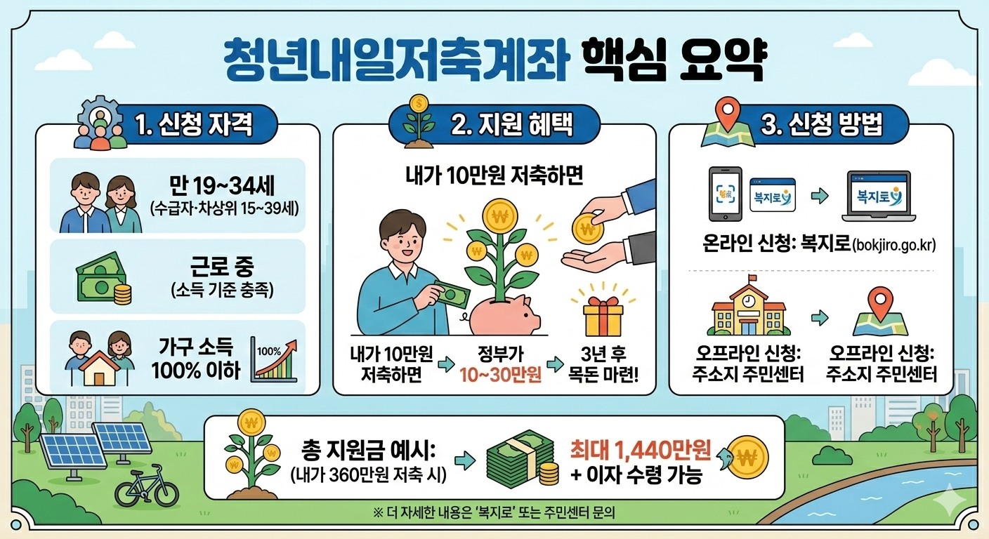 청년내일저축계좌 완전 정리 인포그래픽