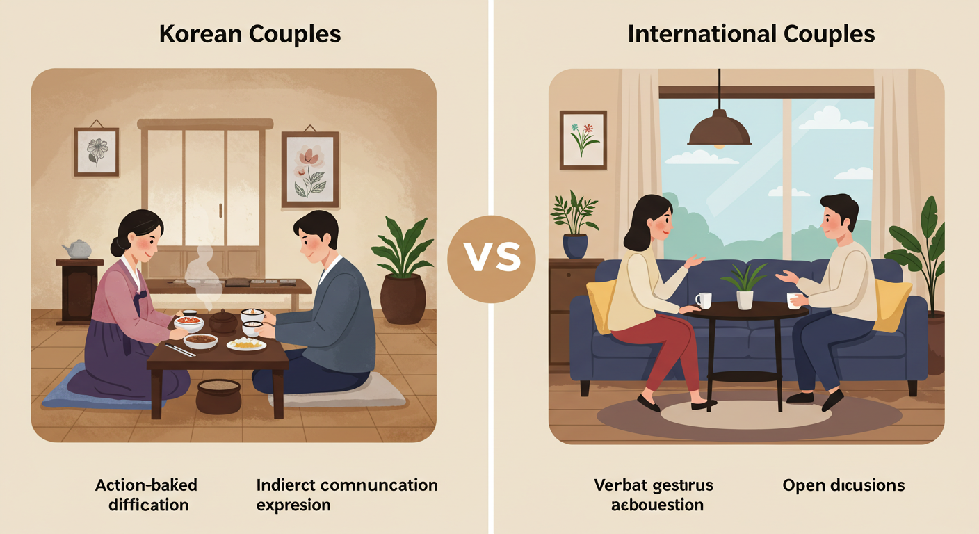 한국 vs 해외 부부 소통법 차이 그림