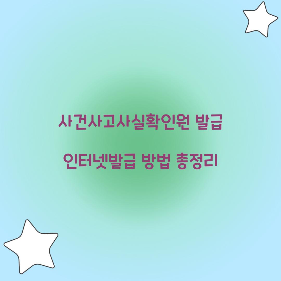 사건사고사실확인원 발급 인터넷발급