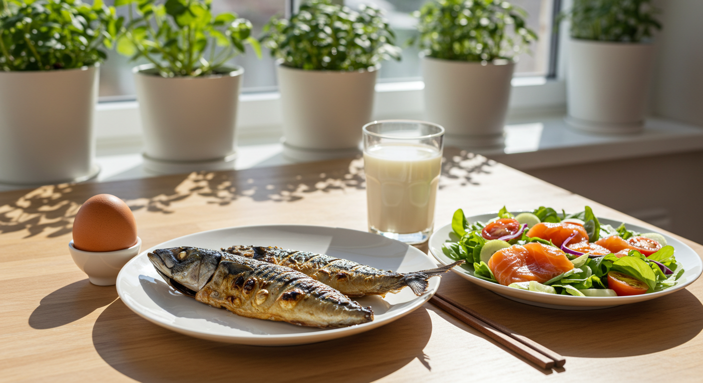 비타민 D식품 연어샐러드 계란 우유 고등어