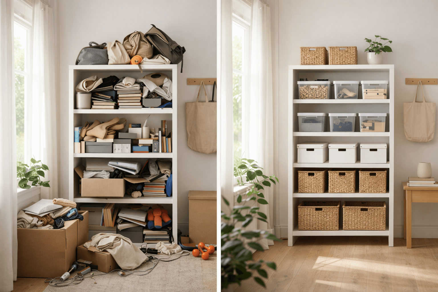 정리를 했지만 다시 어질러진 집 내부 모습