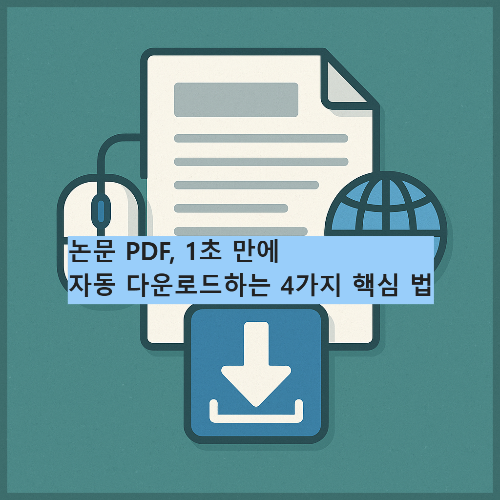 논문 PDF, 1초 만에 자동 다운로드하는 4가지 핵심 법