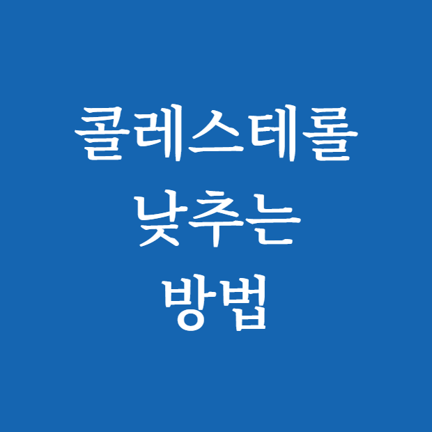 콜레스테롤 낮추는 방법