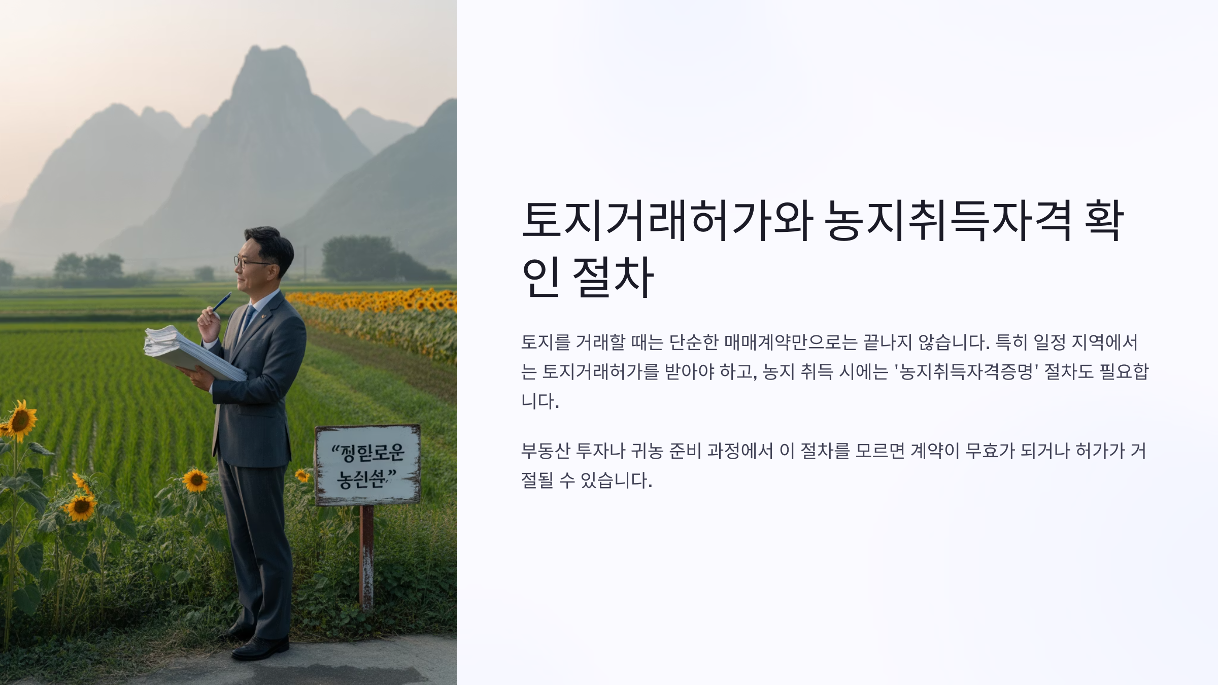 토지거래허가 시 농지취득자격 확인