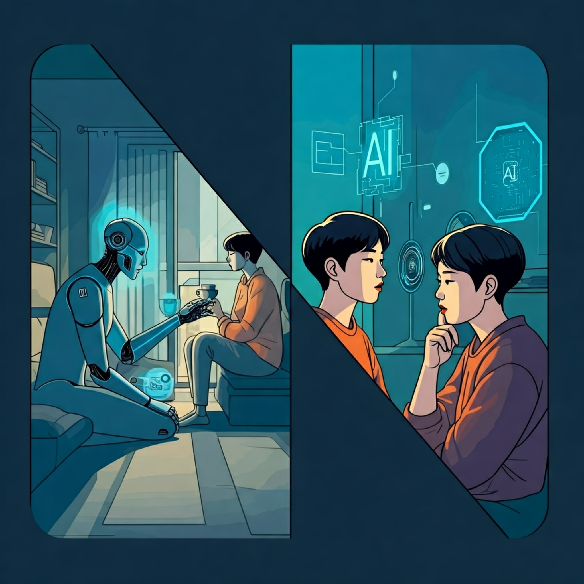 로봇과 소년 소년과 소년의 관계이미지