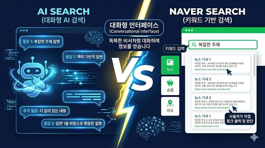 AI 검색 vs 네이버 검색 차이점, 상황별로 이렇게 구분해서 쓰세요 (2026)