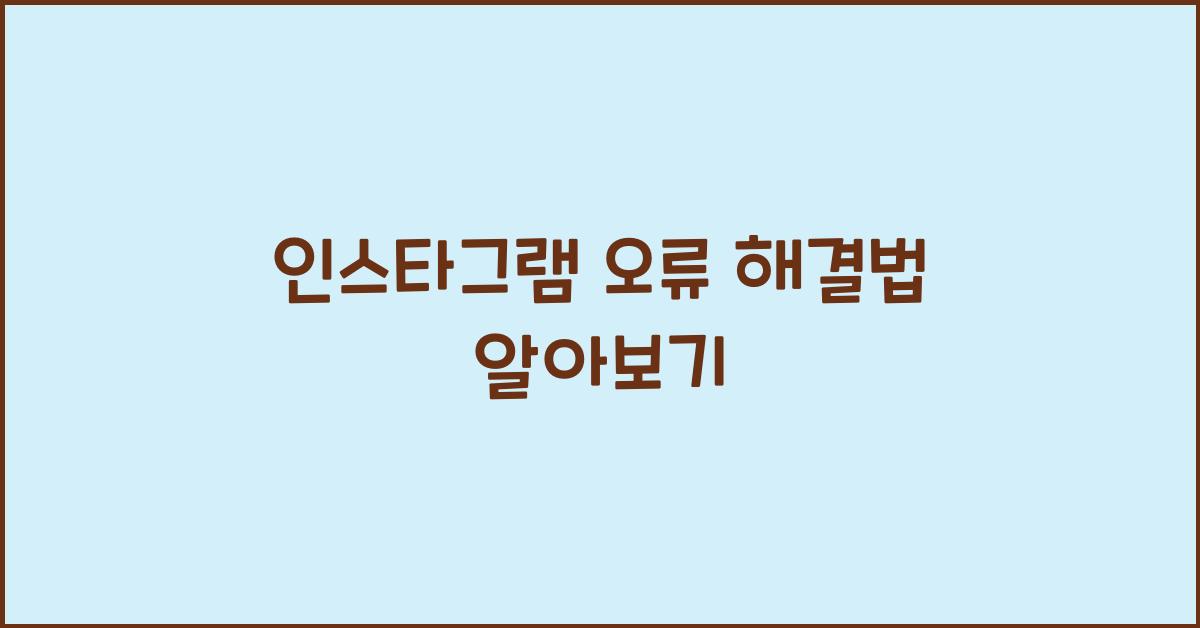 인스타그램 오류