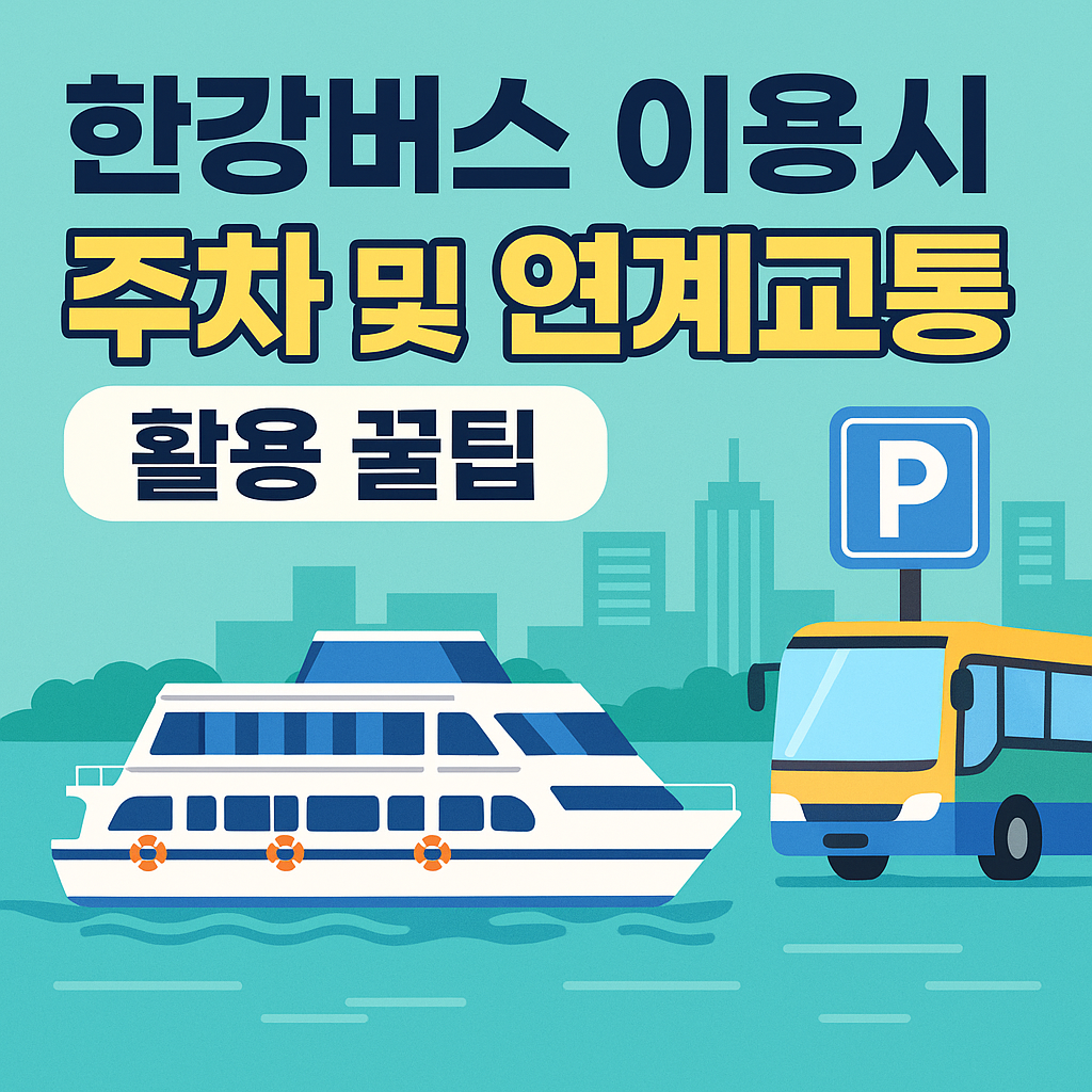 한강버스 이용시 주차 및 연계교통 활용 꿀팁