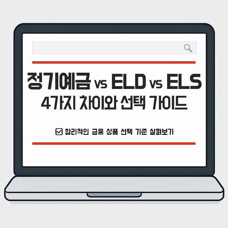 정기예금 vs ELD vs ELS 차이점을 비교해 보수적 투자자가 합리적인 금융상품 선택 기준을 이해할 수 있도록 정리한 가이드 대표 이미지
