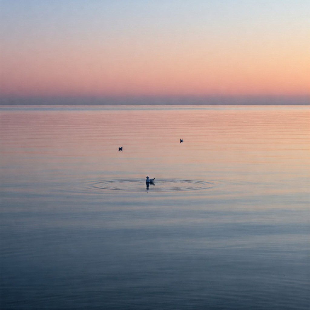 잔잔한 바다 위에 떠 있는 갈매기 &ndash; 마음의 평온과 안정된 심리 상태를 뜻하는 꿈
