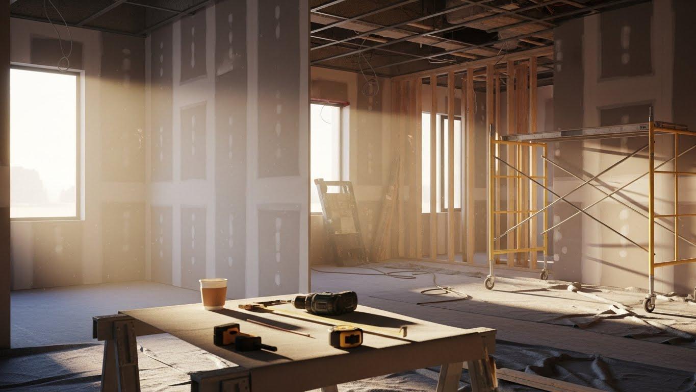 인테리어 공사 시간 아침