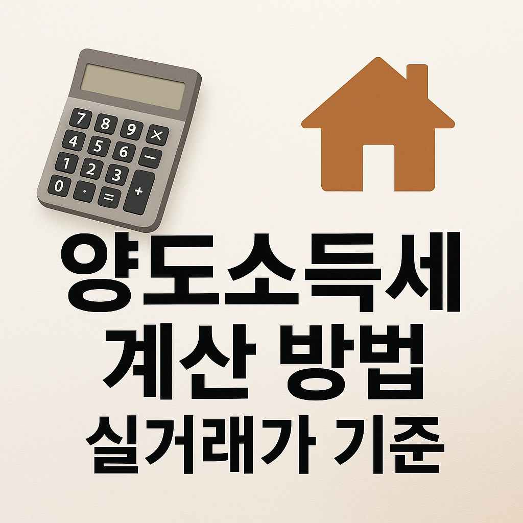 양도소득세 계산 방법 부동산 매매 실거래가 기준 세액 산출
