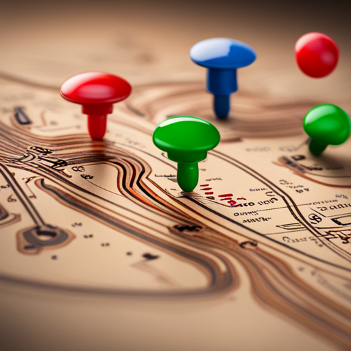 지도 위에 다양한 색상의 핀이 찍혀있는 그림&#44; 핀의 색상이 지역별 부동산 가격 변화 추이를 나타내는 그림