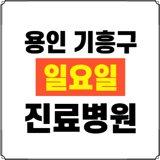용인시 기흥구 일요일 진료병원 찾기 ❘ 24시 휴일 주말 응급 야간 심야 문여는 병원