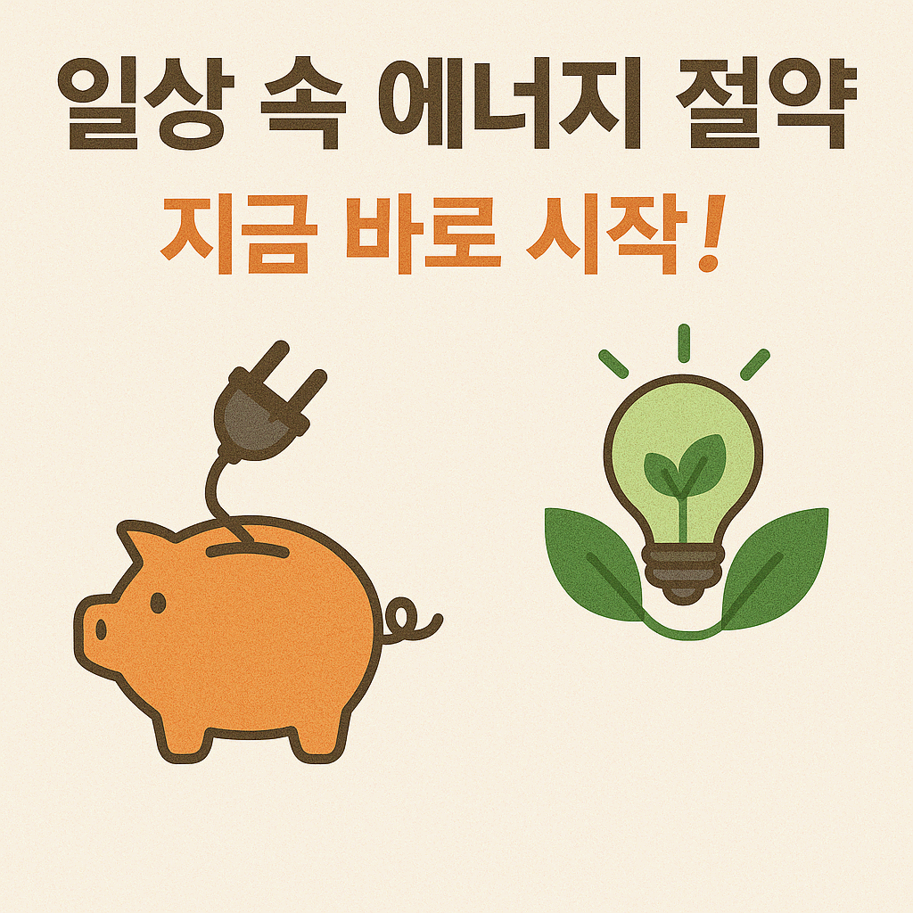 일상 속 에너지 절약 실천 방법 인포그래픽