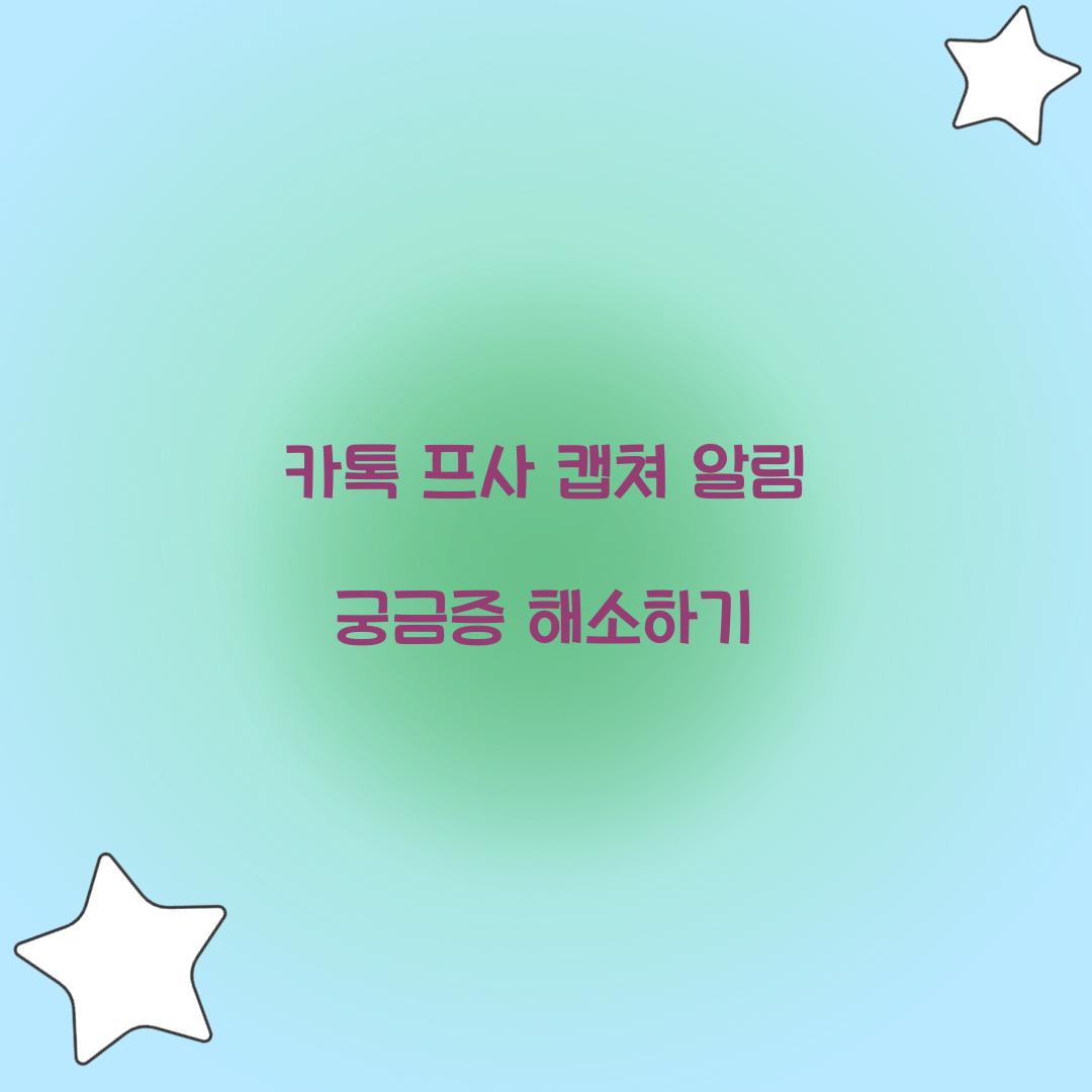 카톡 프사 캡쳐 알림