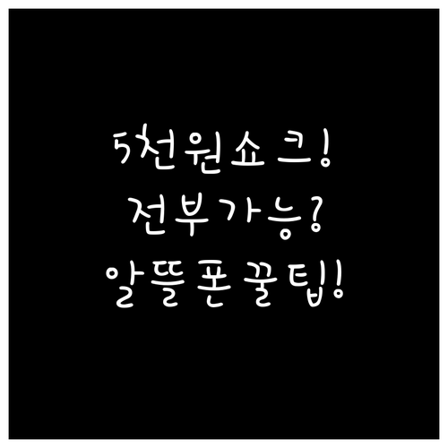 저렴한 알뜰폰 요금제 5천원으로 가능..