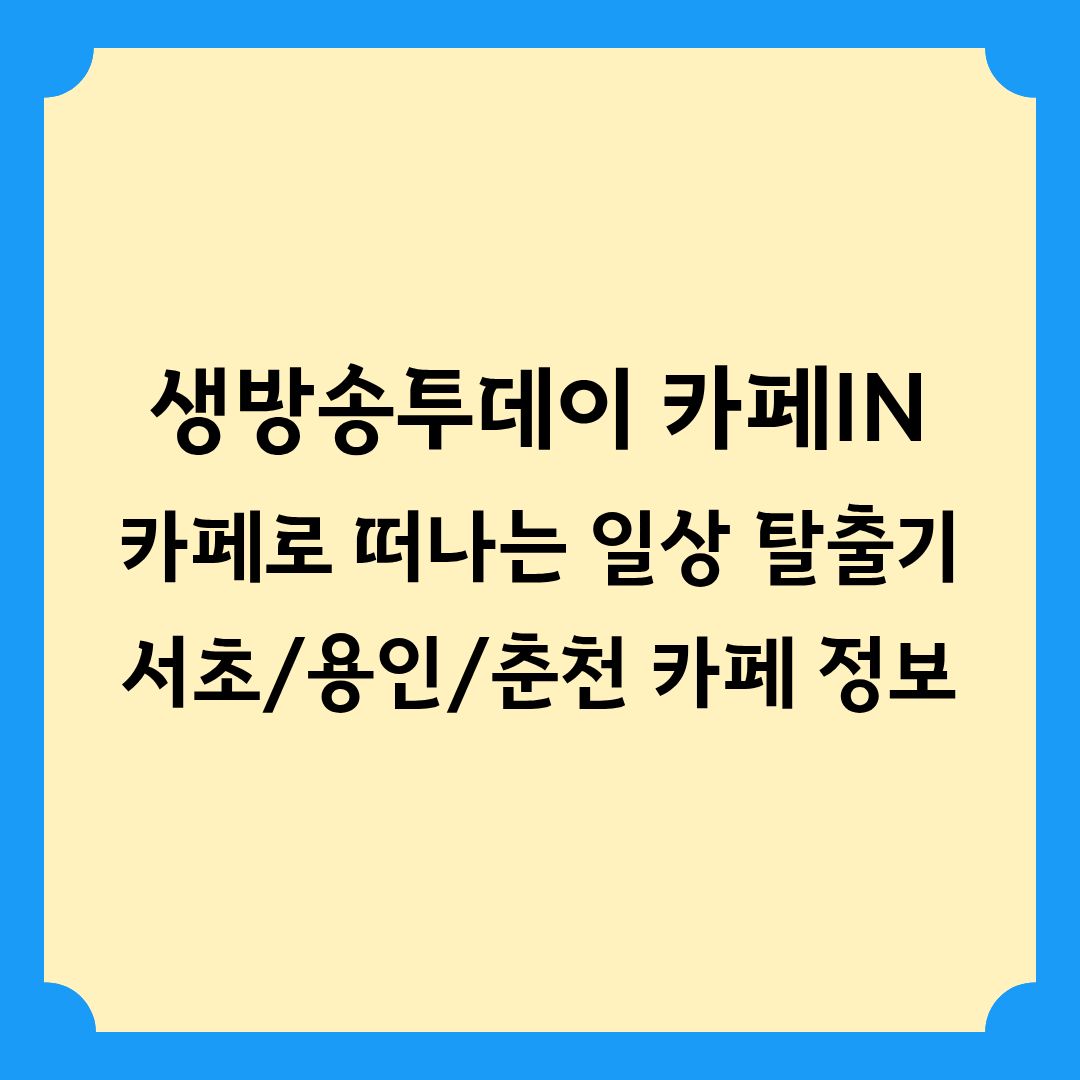 생방송투데이 [카페IN] 일상을 벗어나는 이색 카페 투어 서초&middot;용인&middot;춘천 핫플 정보