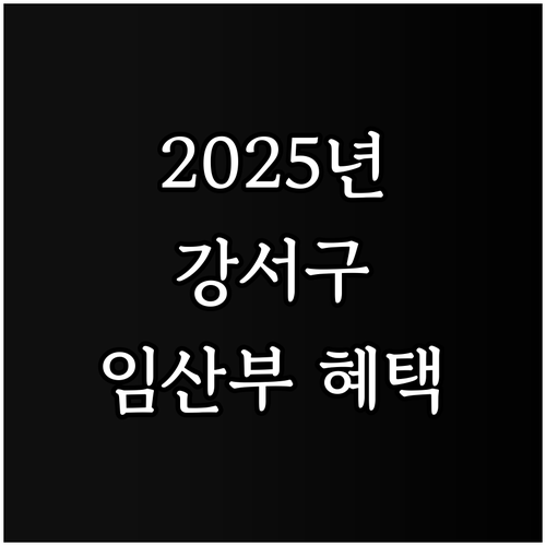 2025년 달라지는 강서구 임산부 정..