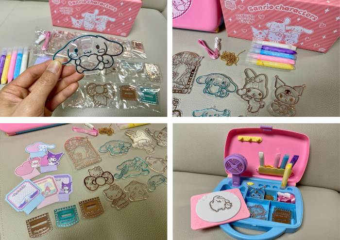 구성품을 가방안에 차곡차곡 정리