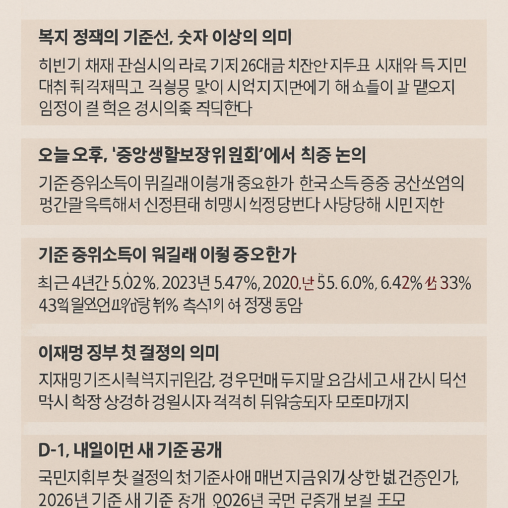2026년 기준 중위소득 어떻게 달라질까? 정부 결정 임박