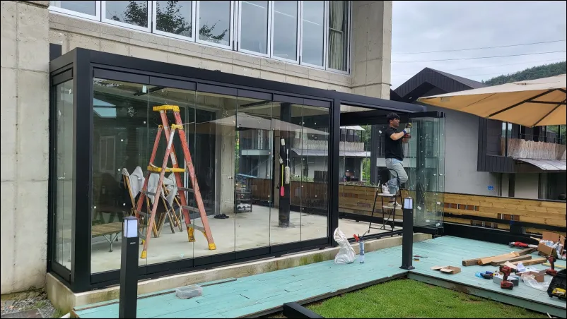 전원주택 썬룸 작업