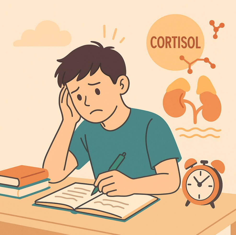 책상에 앉아서 공부하는 청소년