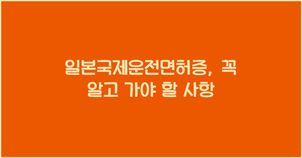 일본국제운전면허증