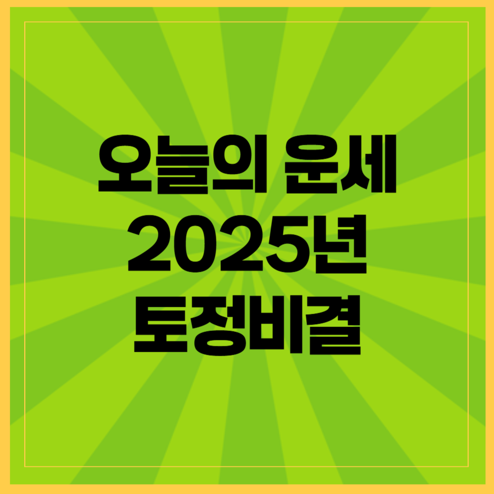 오늘의 운세 & 2025년 토정비결