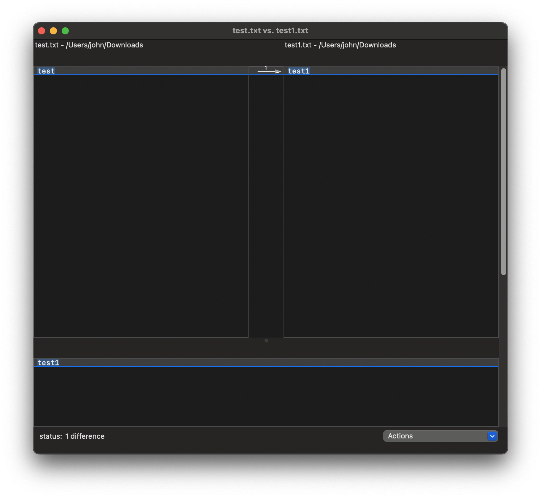 파일 내용 비교화면