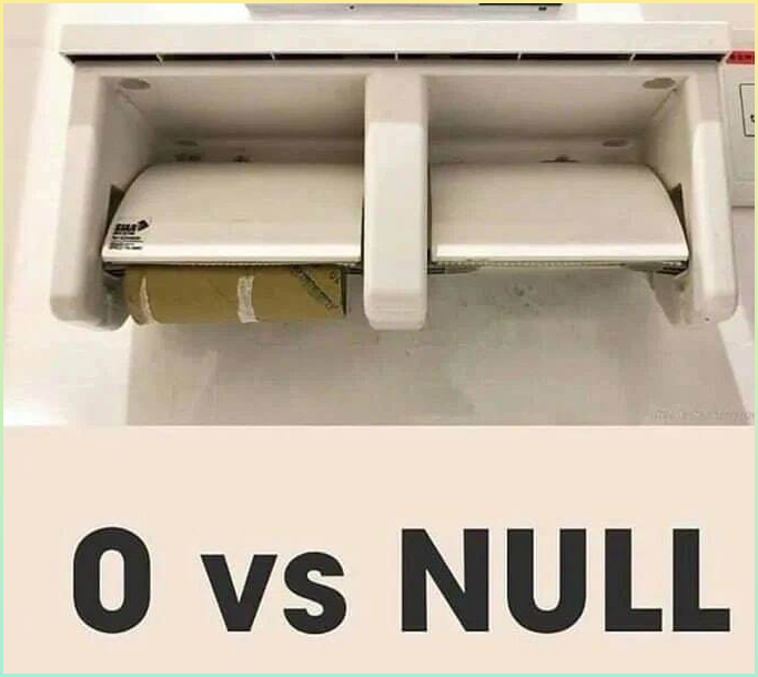 NULL과 0의 차이를 설명해주는 유머 사진