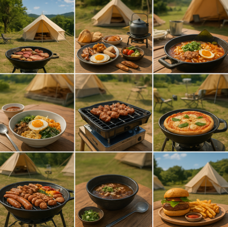 캠핑 음식 요리 맛집 관련 사진