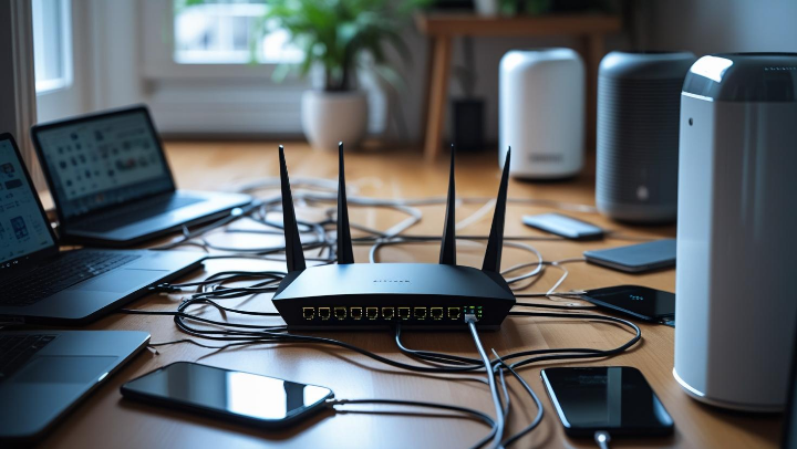 와이파이에 과도하게 연결된 기기들 모습