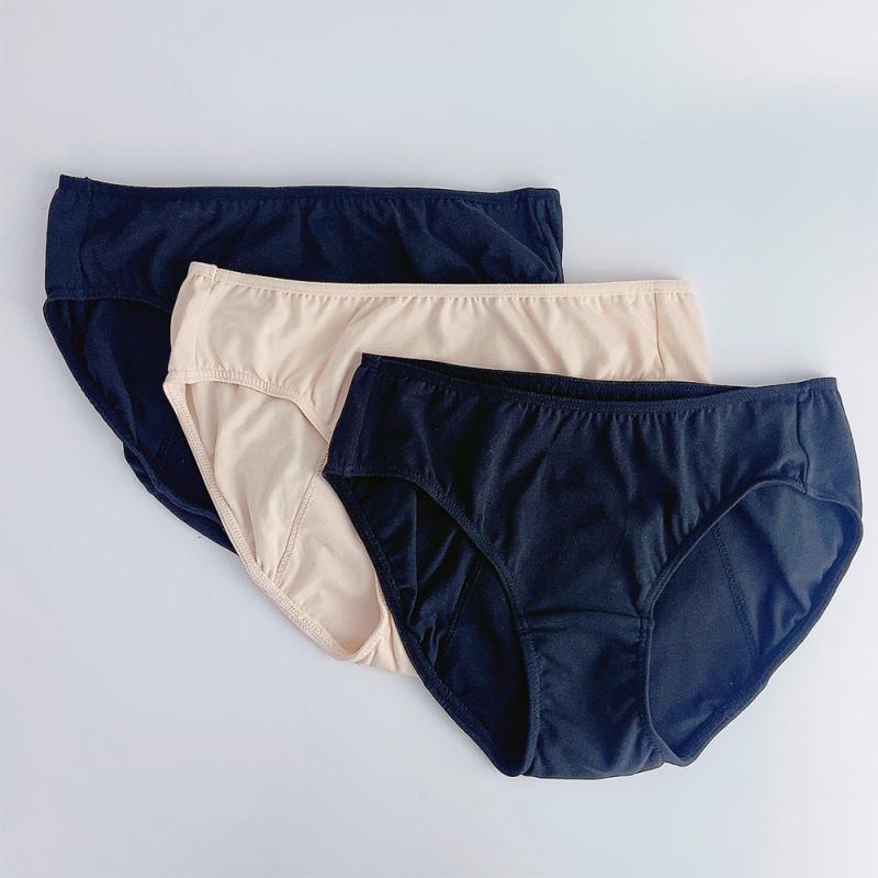 프리미엄 40수 코튼 넓은 방수포 자체제작 면 위생팬티 3매입 세트