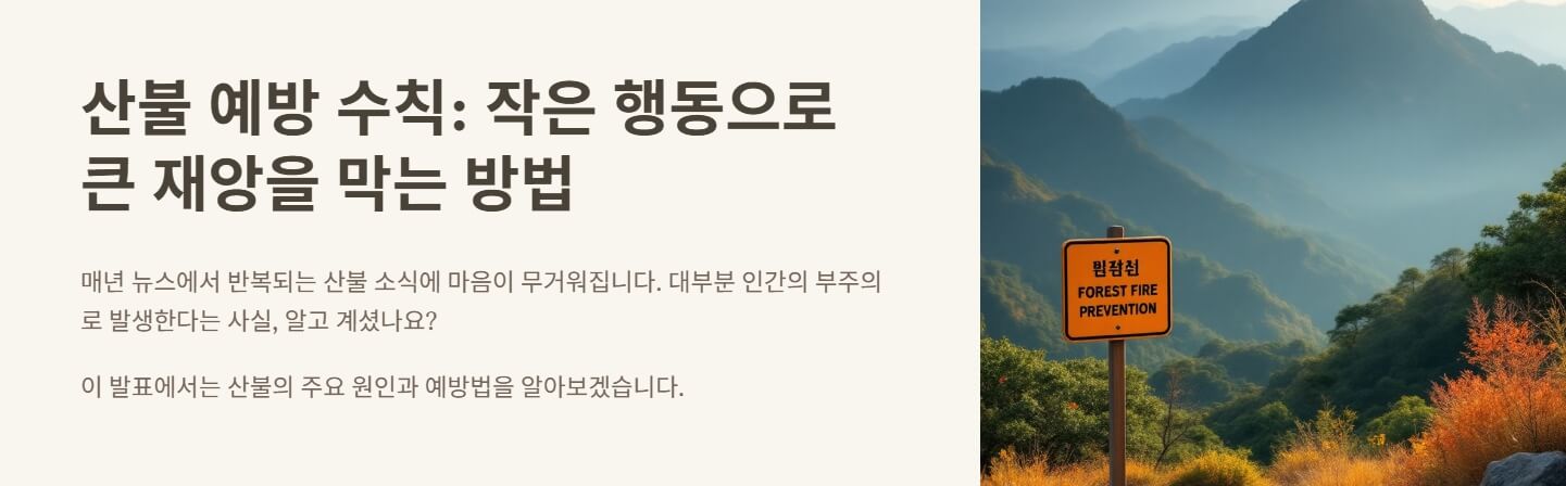 산불 예방 수칙