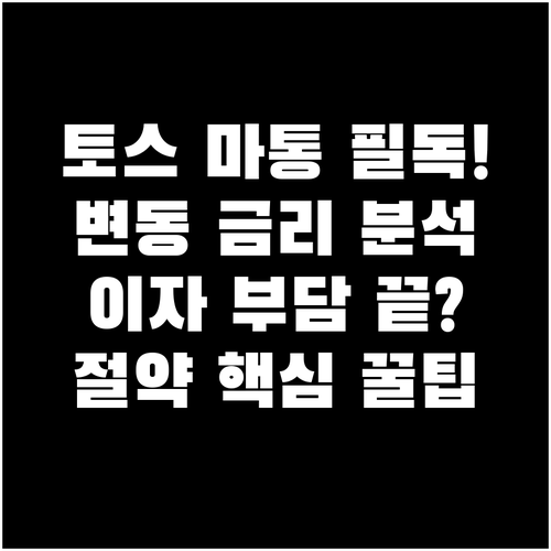 토스뱅크 마이너스통장 변동금리 구조와..