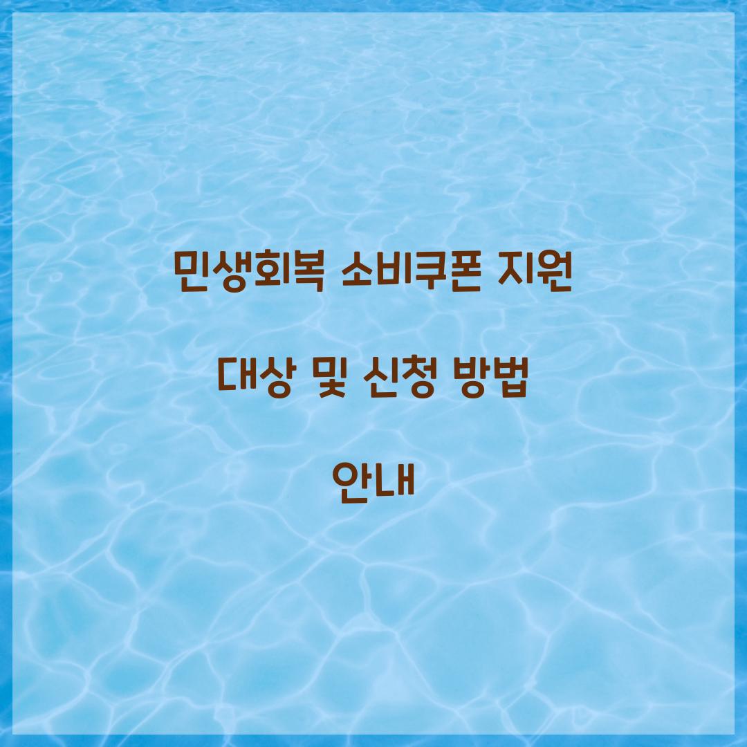 민생회복 소비쿠폰
