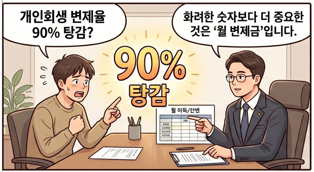 개인회생 변제율 90% 탕감에 속지 마세요. 폐지 안 당하려면 '이것'이 핵심입니다
