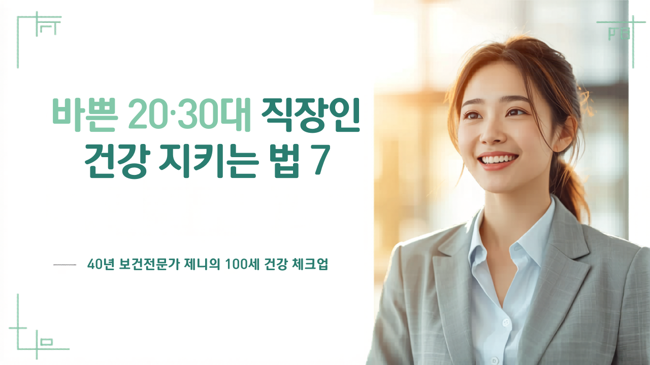 바쁜 20-30대 직장인 건강 지키는 법7 가지