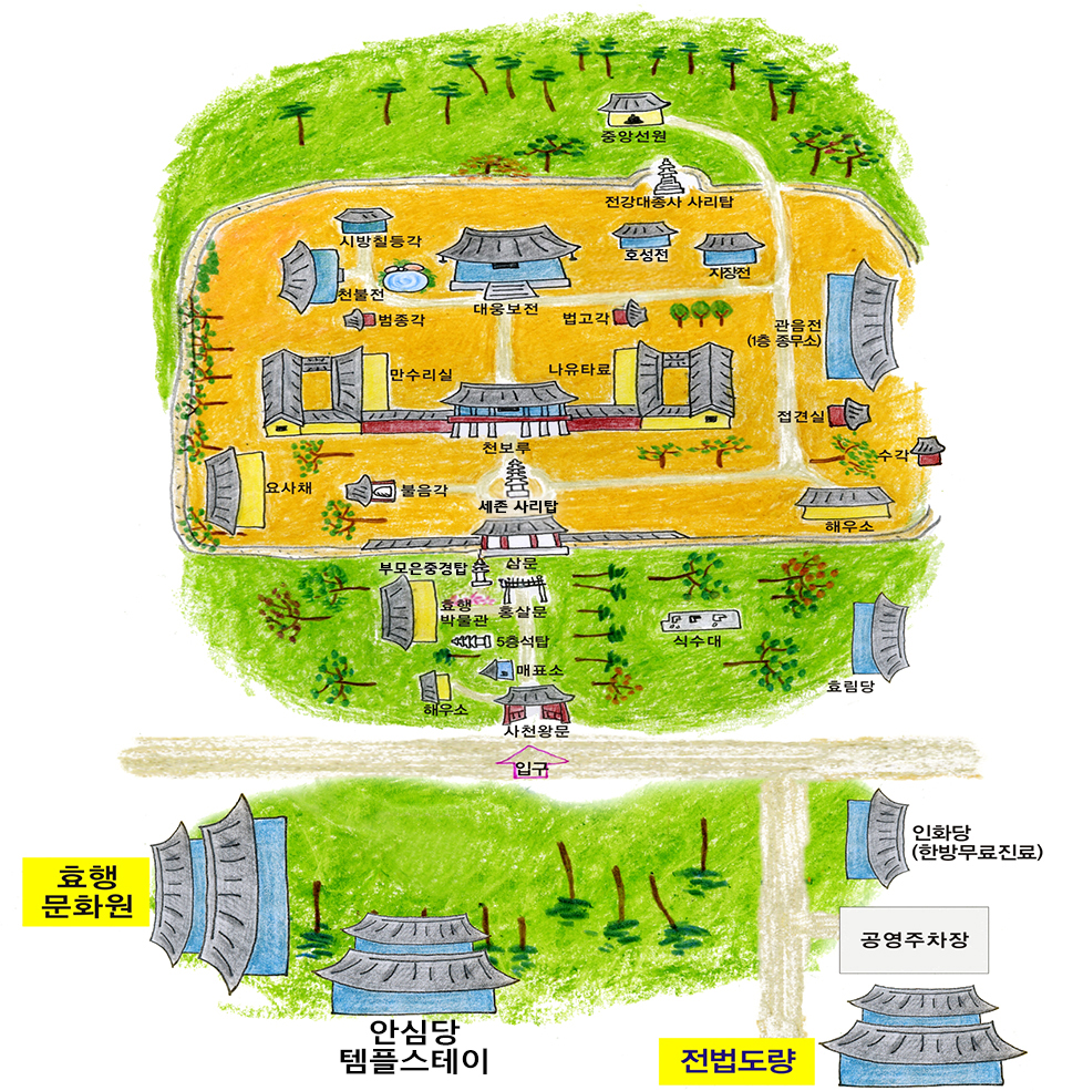용주사 내부 지도