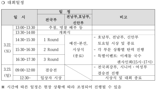 대회일정