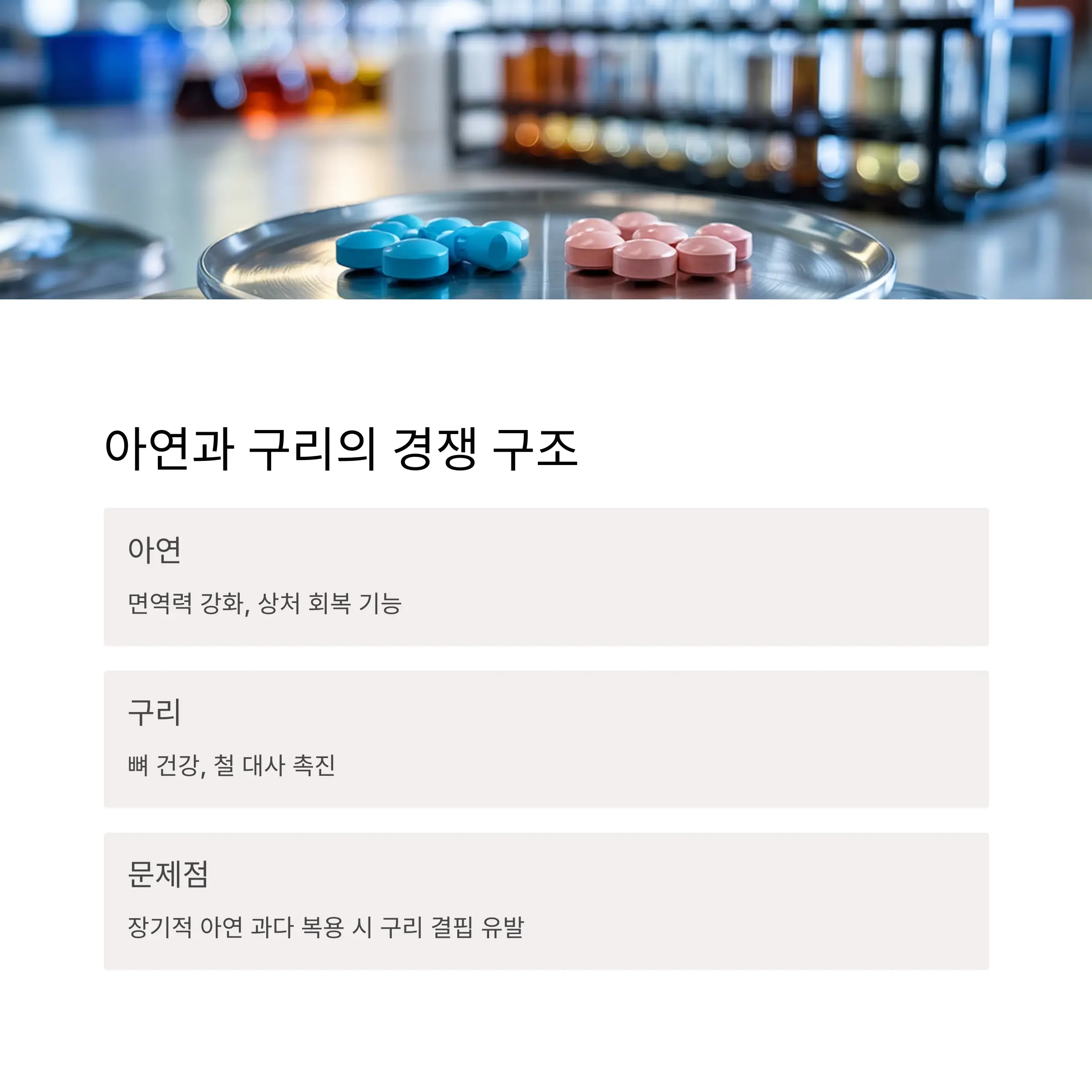 아연과 구리, 같은 경로로 흡수되는 경쟁 구조