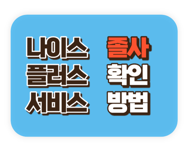 나이스플러스 졸사 확인하는 방법